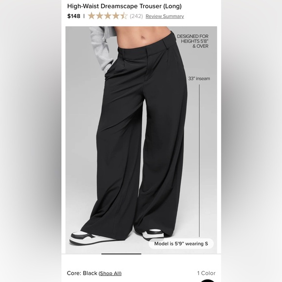 ALO Yoga Pants - ALO Yoga Black Wide-Leg Women's Pants